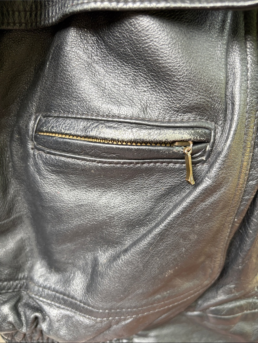 VINTAGE MEMBERS ONLY Black Leather Jacket Lined Size Mens XL Motorcycle Bomber - Picture 3 of 12